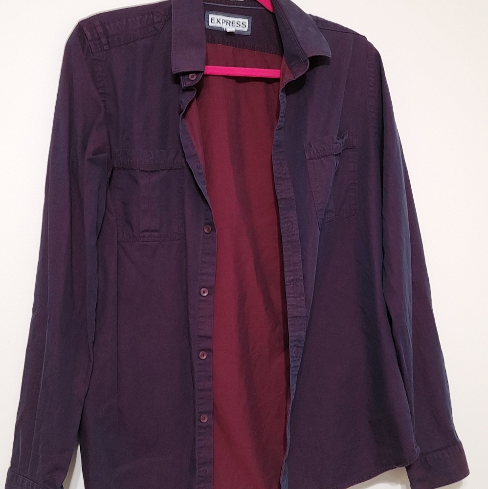 EXPRESS Collared Color-Shift Shirt